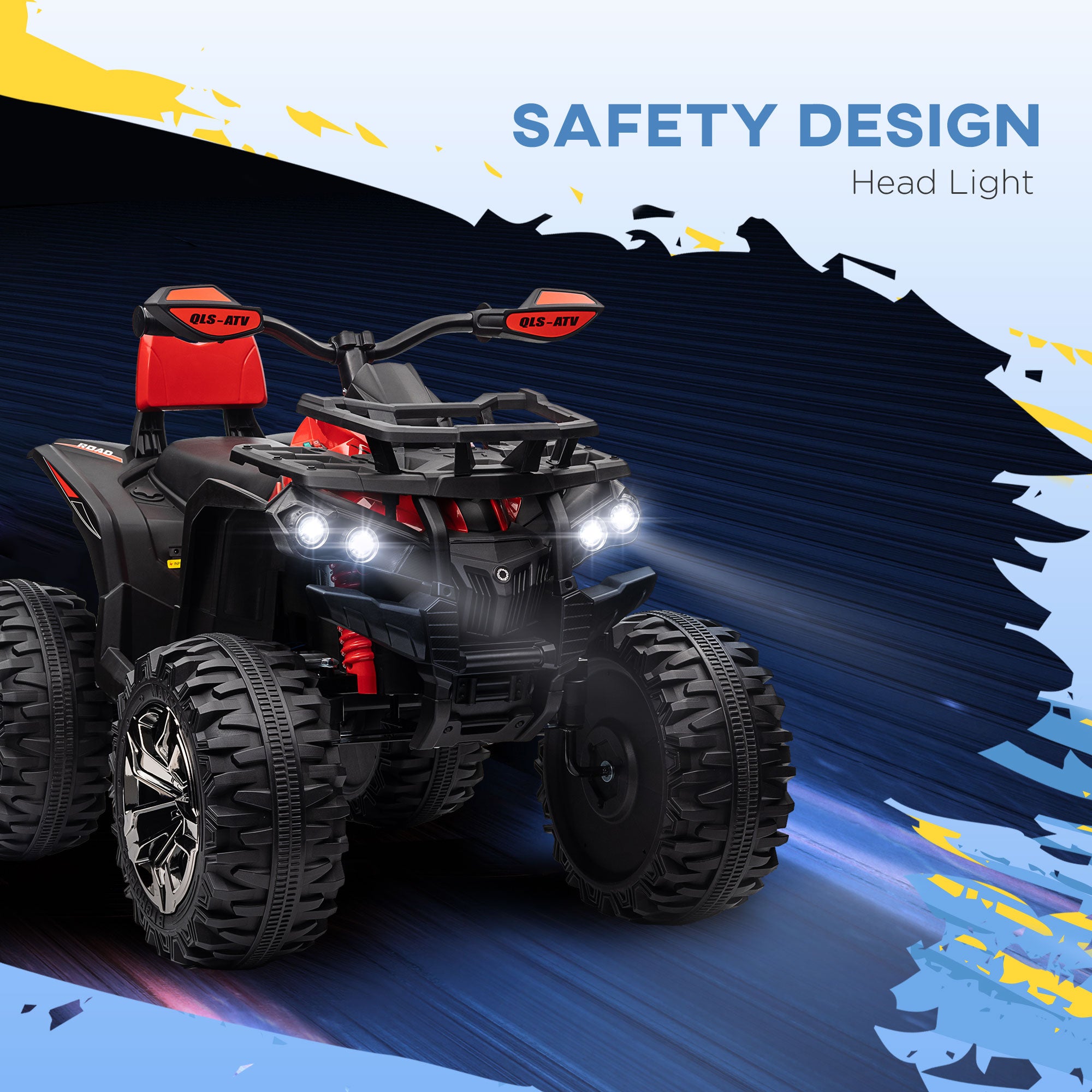 HOMCOM 12V Kids Electric Quad Bike - Red