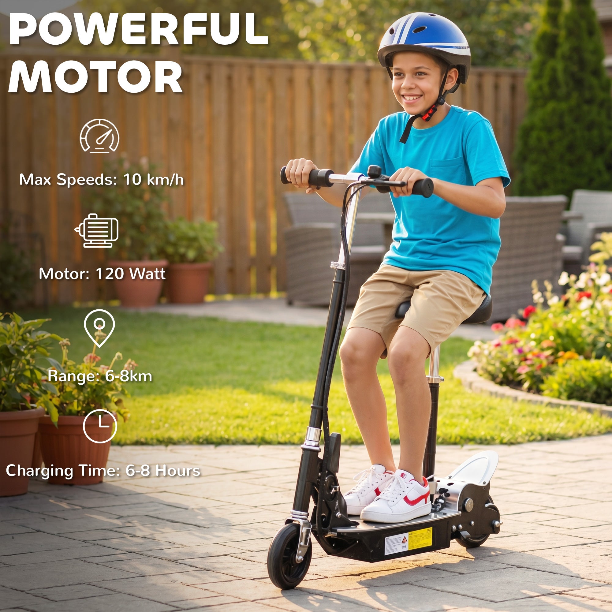 HOMCOM Kids Electric Scooter with Seat