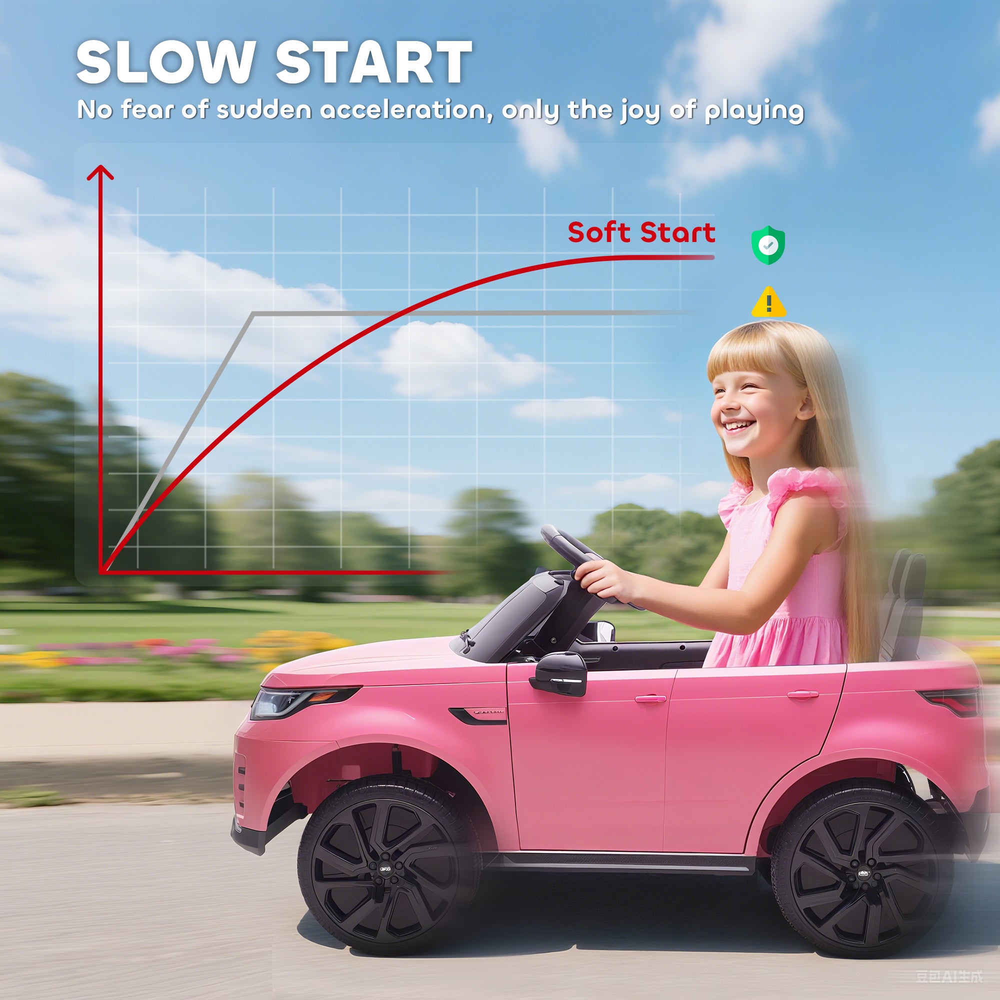 AIYAPLAY Land Rover Discovery 12V Kids Ride-On Car - Pink