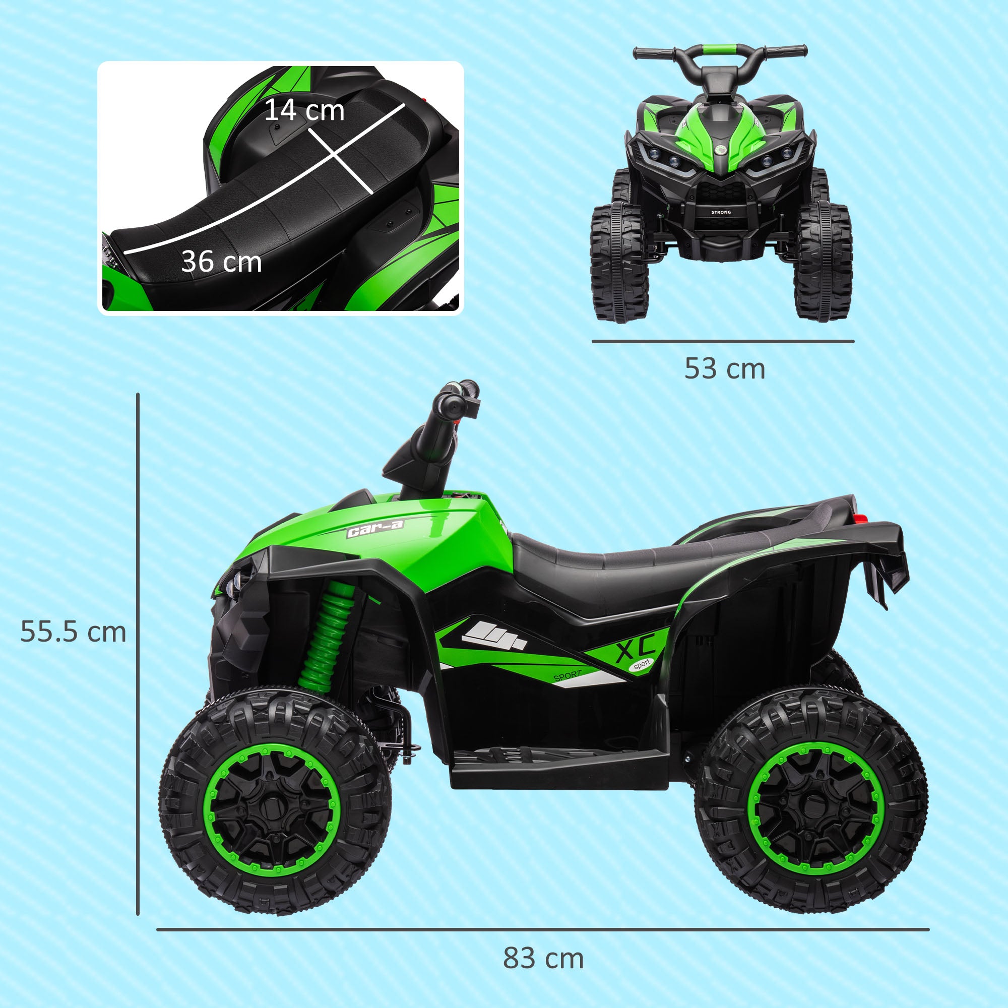 HOMCOM 12V Kids Electric Quad Bike - Green